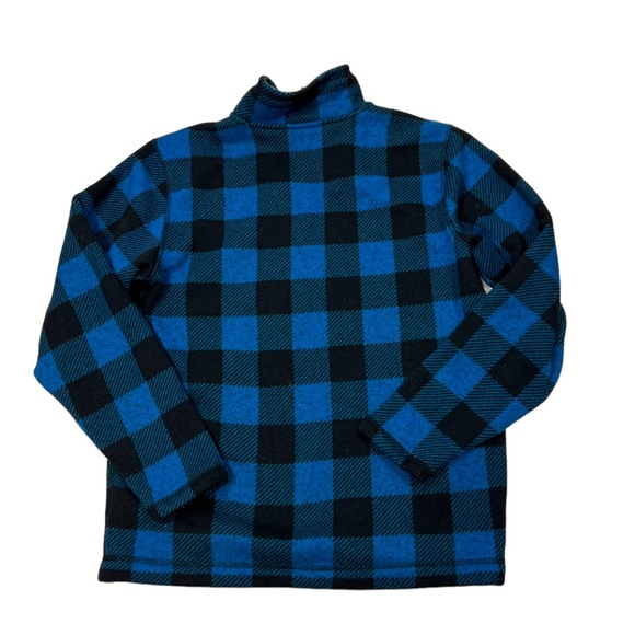 North Face Pullover Men’s Large Blue Black Plaid Fleece 1/2 Zip Gordon Lyons - Picture 2 of 11